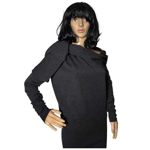 LANVIN Draped Twisted Wool long sleeved sweater dress in gray size small - Picture 9 of 16